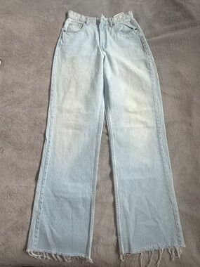 Zara Light Blue Wash High-Rise Wide Leg Jeans Size 6